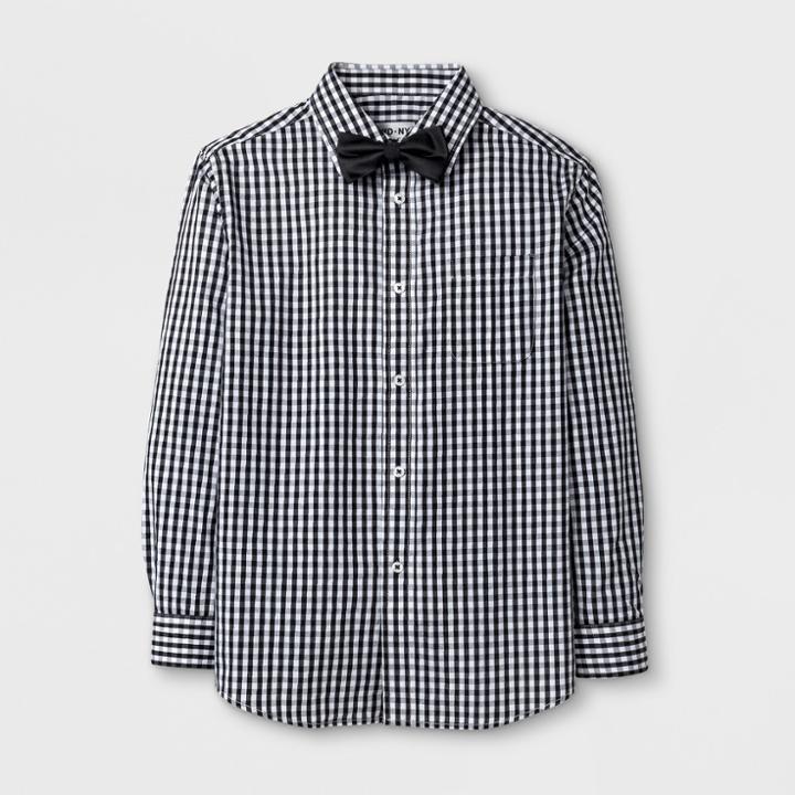 Wd·ny Black Wd.ny Black Boys' Long Sleeve Button-down Shirt - Black
