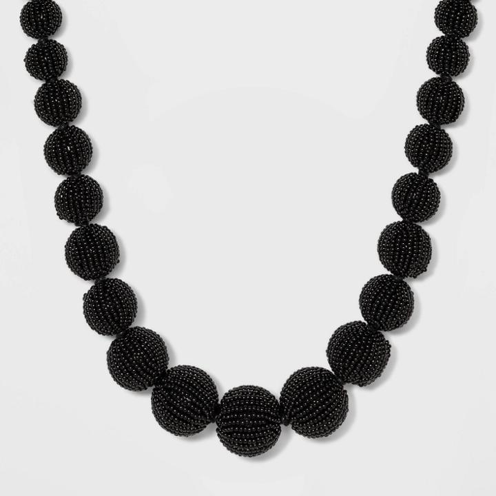 Seedbead Ball Necklace - A New Day Black/gold