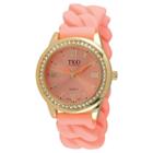 Tko Orlogi Women's Tko Rubber Chain Crystal Bezel Watch - Gold/orange