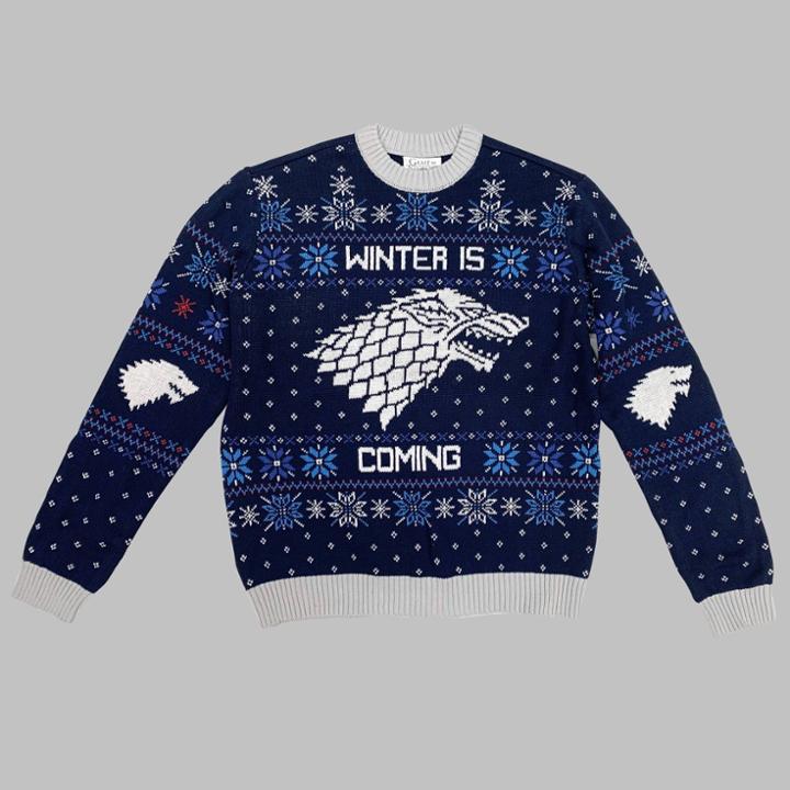 Men's Game Of Thrones Winter Is Here Crewneck Ugly Sweater - Blue L, Men's,