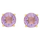 Target 2.50 Carat Tw Oval-cut Amethyst Stud Earrings Gold Plated (february), Girl's