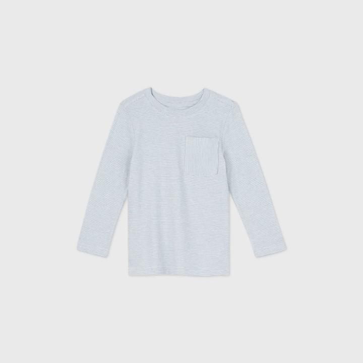 Toddler Boys' Long Sleeve Ministriped T-shirt - Cat & Jack Blue