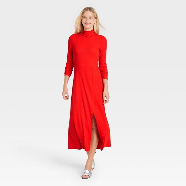 Women's Long Sleeve Dress - Who What Wear Red