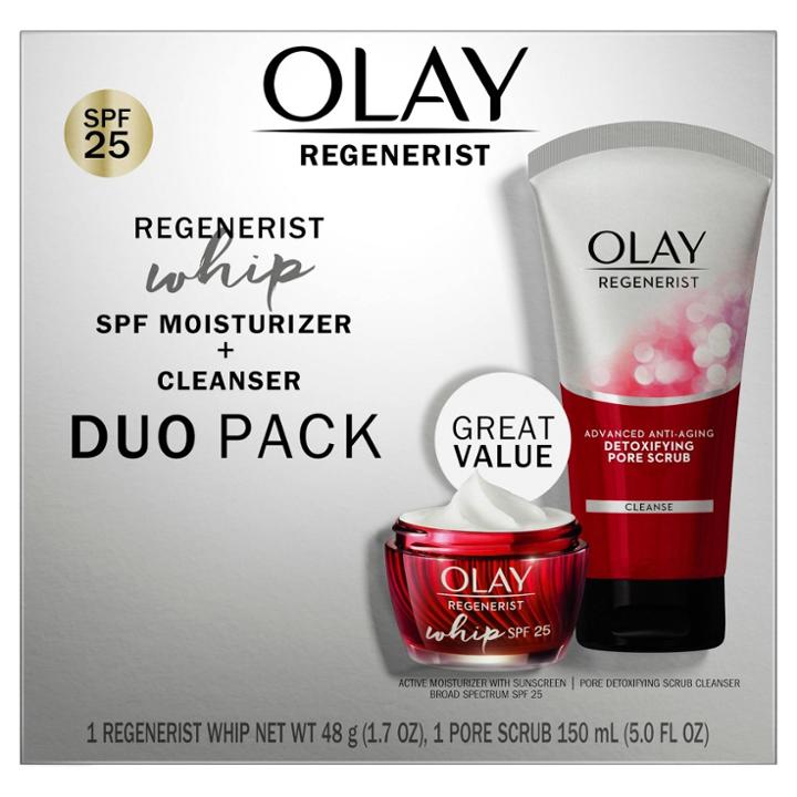 Olay Regenerist Whip - Spf 25 & Regenerist Detoxifying Pore Scrub Duo