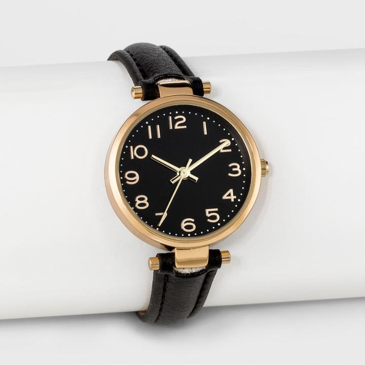Target Women's Easy Read Strap Watch - A New Day Black