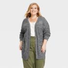 Women's Plus Size Marled Open-front Cardigan - Knox Rose