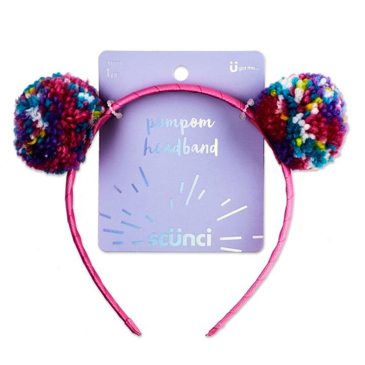 Scünci Scunci Rainbow Yarn Pompom Headband,