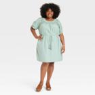 Women's Plus Size Puff Short Sleeve Smocked Dress - Knox Rose