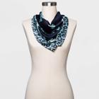 Women's Floral Print Scarf - A New Day Navy, Blue