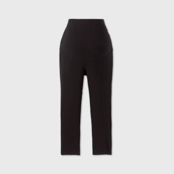 Maternity Cross Panel Capri Leggings - Isabel Maternity By Ingrid & Isabel Black