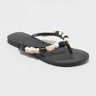Women's Cindy Beaded Flip Flop Sandals - Universal Thread Black