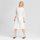 Women's Tie Sleeve Midi Dress - Who What Wear White Windowpane