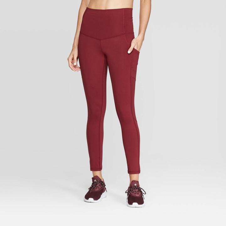 Women's Training High-waisted 7/8 Leggings 25 - C9 Champion Maroon L, Size: