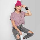 Women's Short Sleeve Roll Cuff Boxy T-shirt - Wild Fable Mauve