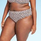 Women's Plus Size Cheeky High Waist Bikini Bottom - Xhilaration Animal Print 14w, Women's, Beige