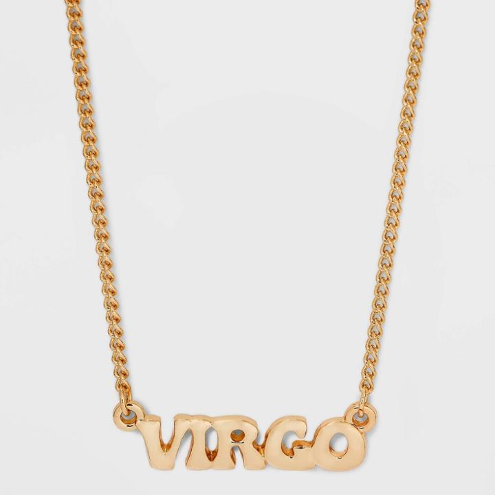 Zodiac Virgo Pendant Necklace - Wild Fable Gold