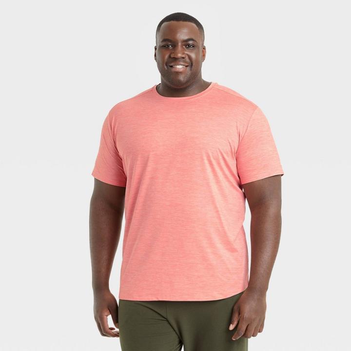 Men's Big Short Sleeve Soft Stretch T-shirt - All In Motion Pink