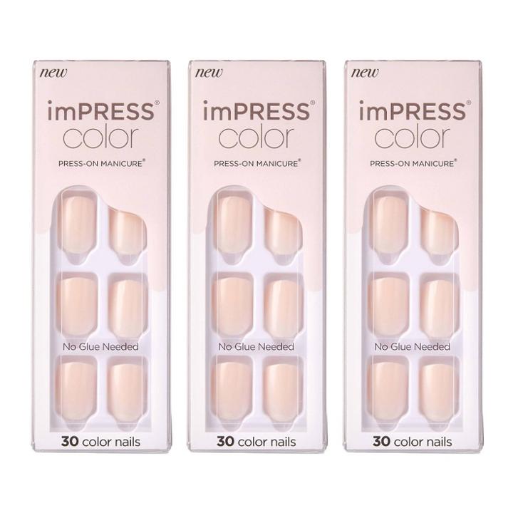 Kiss Nails Kiss Impress Color Press-on Nails - Point Pink