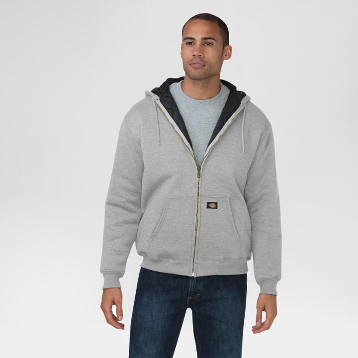 Dickies Men's Heavyweight Quilted Fleece Hoodie Heather Gray