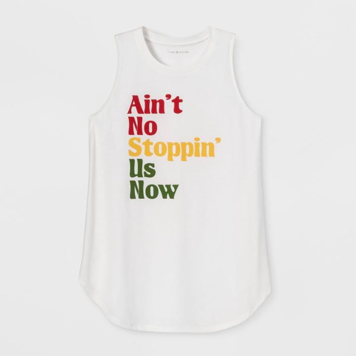 Plus Size Lyric Culture Plus Women's Ain't No Stoppin' Us Now Tank Top - Cream