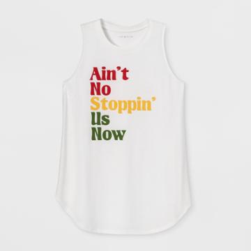Plus Size Lyric Culture Plus Women's Ain't No Stoppin' Us Now Tank Top - Cream