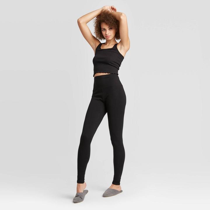 Women's High Waist Leggings - Colsie Washed Black