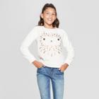 Girls' Cozy Critter Sweatshirt - Cat & Jack Cream