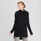 Women's Cozy Neck Pullover Sweater - A New Day Black