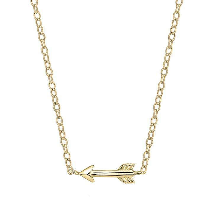 Distributed By Target Women's Sterling Silver Arrow Station Necklace - Gold (18),