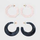 Sugarfix By Baublebar Resin Hoop Earring Gift Set - Blue/pink/iridscent, Women's, Blue Pink