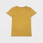 Women's Plus Size Short Sleeve Scoop Neck Ribbed Front T-shirt - Universal Thread Yellow 2x, Women's, Size: