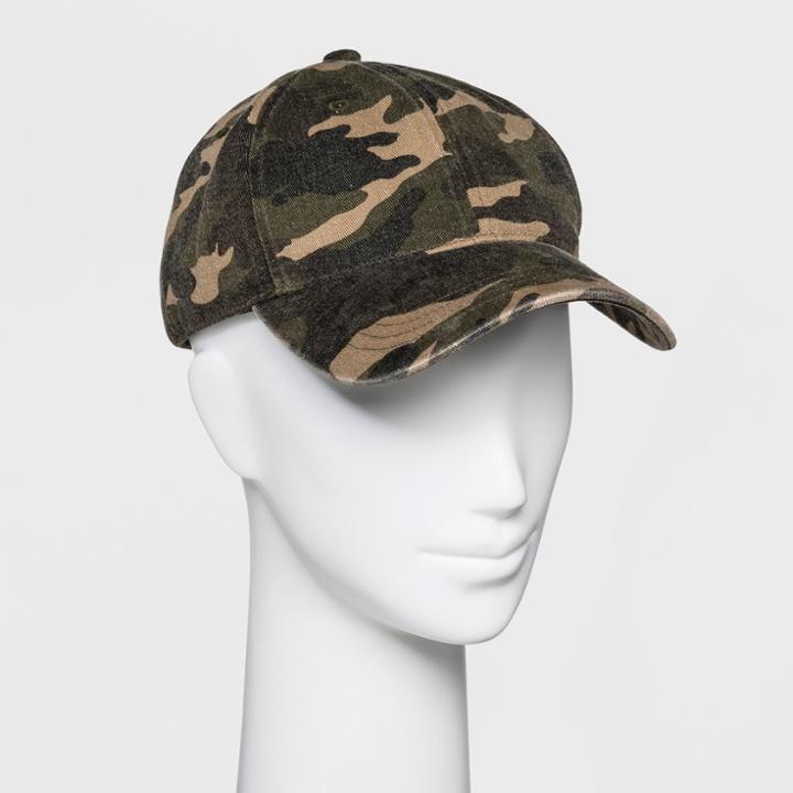 Women's Camo Print Base Hat - Wild Fable Green