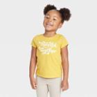 Toddler Girls' Thankful Short Sleeve Shirt - Cat & Jack Mustard Yellow