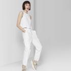 Women's High-rise Zip Front Cargo Pants - Wild Fable White
