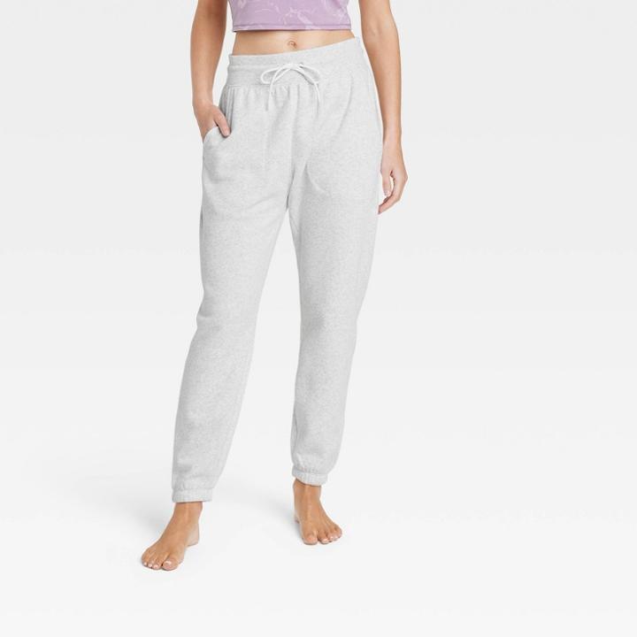 Women's Mid-rise Cotton Fleece Joggers - All In Motion Heathered Gray