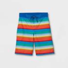 Boys' Rainbow Striped Swim Trunks - Cat & Jack