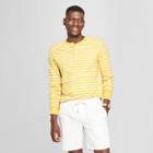 Men's Striped Standard Fit Long Sleeve Jersey Henley Shirt - Goodfellow & Co Zesty Gold