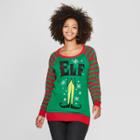 Women's Elf Plus Size Christmas Sweater (juniors') Green