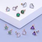 Girls' 6pk Heart And Triangles Earrings Set - More Than Magic , Gold/grey
