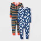 Toddler Boys' 2pk Safari Animals 100% Cotton Snug Fit Pajama Jumpsuit - Cat & Jack Gray