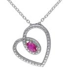Target 3/8 Ct. T.w. Simulated Ruby Heart Pendant Necklace In Sterling