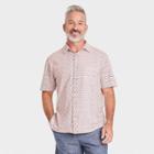 Men's Standard Fit Knit Short Sleeve Button-down Shirt - Goodfellow & Co Pink