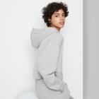 Women's Cropped Quilted Hoodie - Wild Fable Gray