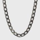 Chunky Flattened Curb Chain Necklace - Universal Thread Worn Hematite