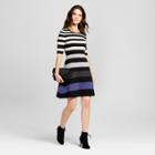Women's Color Blocked Striped Sweater Dress - Spenser Jeremy Black Combo