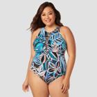 Women's Slimming Control High Neck One Piece Swimsuit - Beach Betty By Miracle Brands 2x,