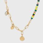 Pearl And Heshi Beads Choker Necklace - A New Day ,