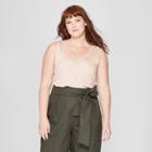 Women's Plus Size Sleeveless V-neck Tank Top - Prologue Peach (pink) X