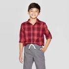 Boys' Long Sleeve Button-down Shirt - Cat & Jack Red