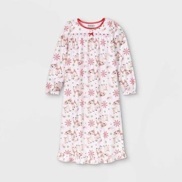 Girls' Rudolph The Red-nosed Reindeer Nightgown - White